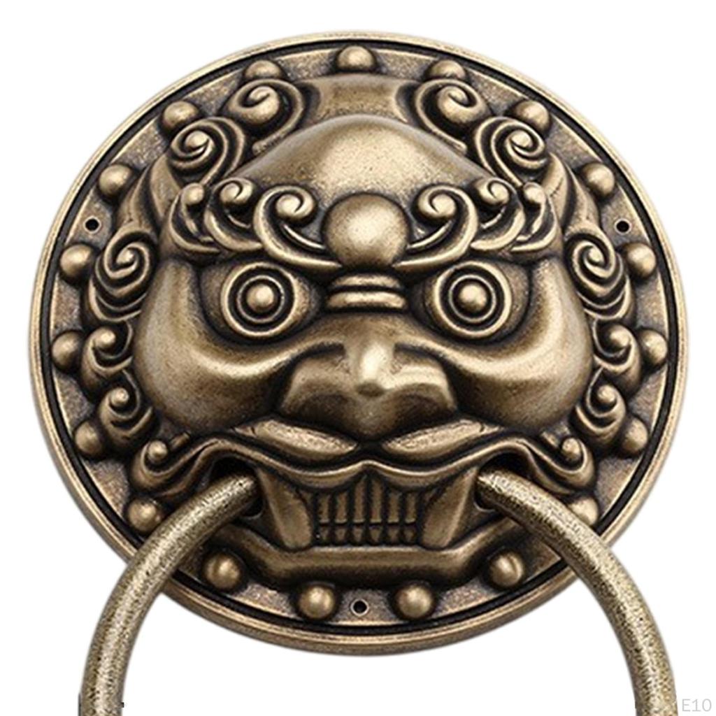 Tierkopf Türklopfer Messing für Vorne Bequem zu Benutzen Zubehör Heimdeko Vintage