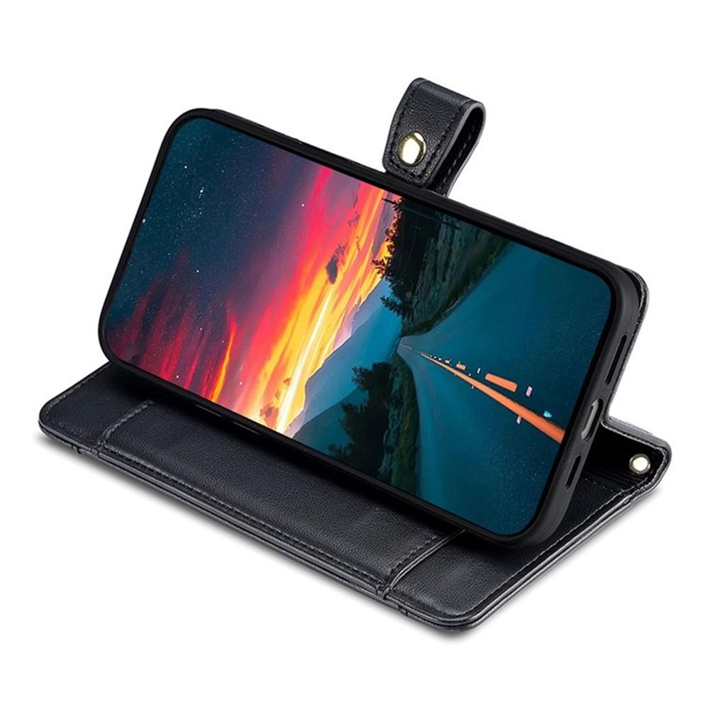 For Samsung Galaxy F06 5G Leather Case Zipper Pocket Wallet Phone Cover with 2 Straps