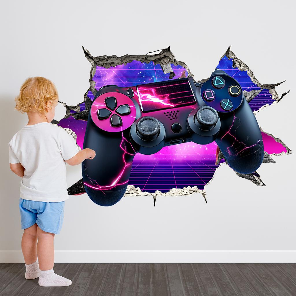 Atw3067 Gamepad Wallpaper 3D Effect Hole Wall Sticker Multi-Size Multi-Material Selection Wall Sticker Self-Adhesive Wall