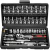 216-Piece Professional Socket Set - 1/2" 3/8" 1/4" Drive SAE & Metric, 72-Tooth Ratchet for Automotive & Home Repair