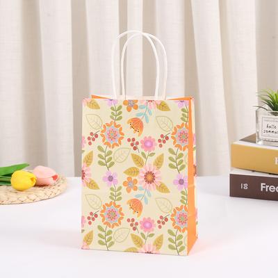 StoBag, Kraftpapier-Beutel mit Pflanzenaufdruck, Bunte Blumen-Verpackungsbeutel Ins, Geschenke Süßigkeiten Snacks Souvenirs Dekorationsartikel