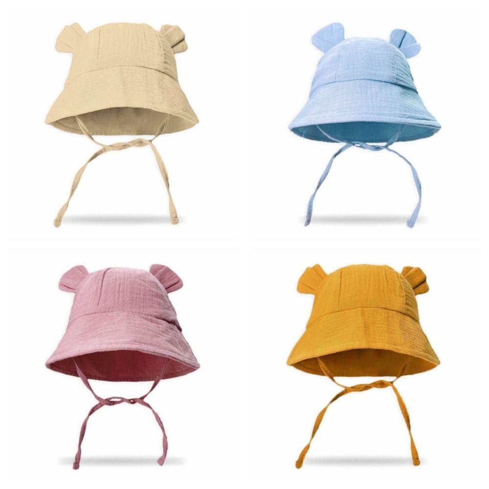 

Cotton Baby Bear Ear Hat Korean Boys Girls Sunhat Lovely Baby Bucket Hat Kids Style 6