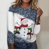 2025 Herbst & Winter Damen Neues Lässiges Rundhals Langarm Oberteil 3D Weihnachtsmuster Ideales Halloween Weihnachtsgeschenk