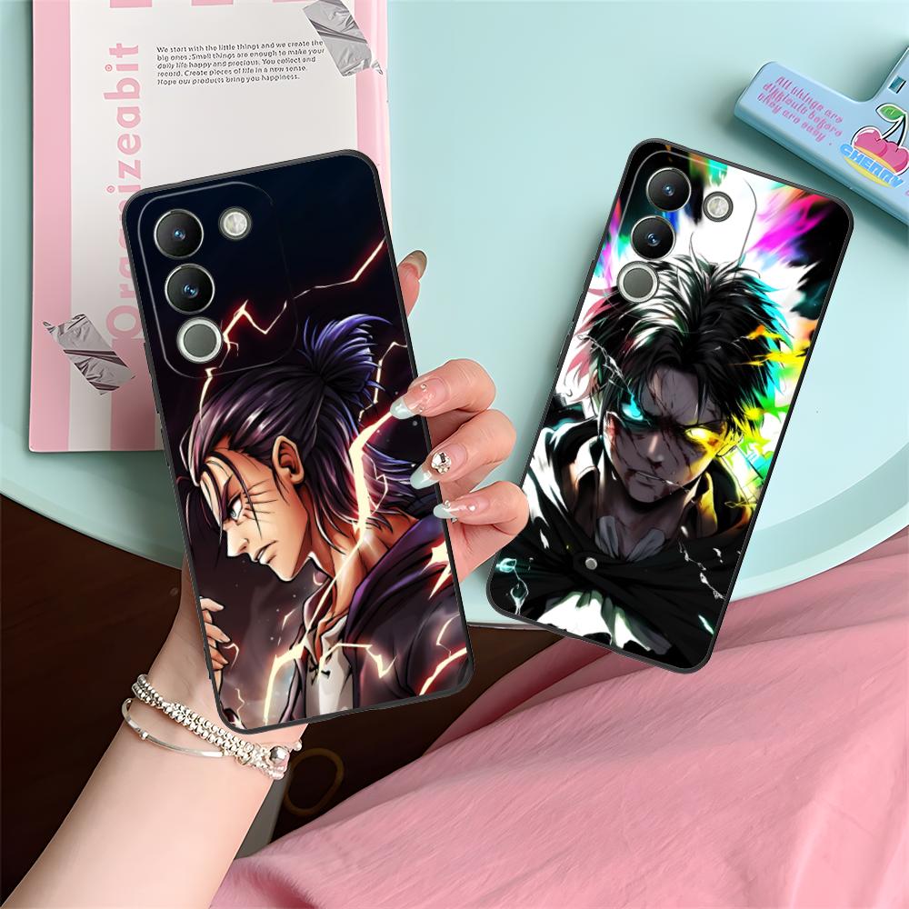 AOT Eren Yeager Matte TPU Mobile Phone Case for VIVO Y77 76 75 74 73 72 58 56 55 51 50 38 36 Y19 Y18 Y03 Y01 5G Colorful Cover