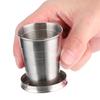 Stainless Steel Collapsible Cup Portable Travel Retractable Folding Cup Camp with Keychain for Outdo