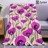 Magenta Poppy Lightweight Microfiber Soft Christmas Fleece Blanket Warm Cozy Throw for Bed Sofa Office Travel All Season
