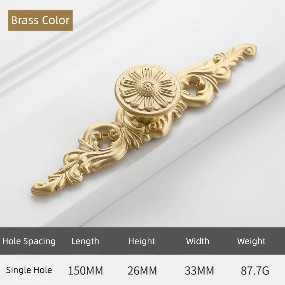 Nordic Solid Brass Cabinet Handle Hardware with Matching Screws Drawer Knobs Pull Handles Kitchen