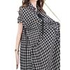 Plaid Dress Women's Summer New Loose Large Size Temperament Casual and Thin Short-sleeved Shirt Skirt