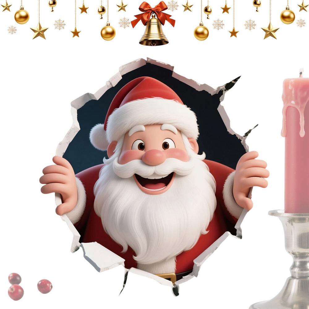 

Різдвяні наклейки на унітаз Олень Санта Крізь стіну Сніговик Різдвяні наклейки Декорації Смішні наклейки на кришку унітаза Для дому