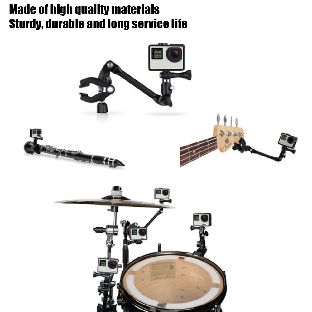 Black Music Instrument Camera Rotating Adjustable Bracket Fixed Clip Accessories for Gopro Sports