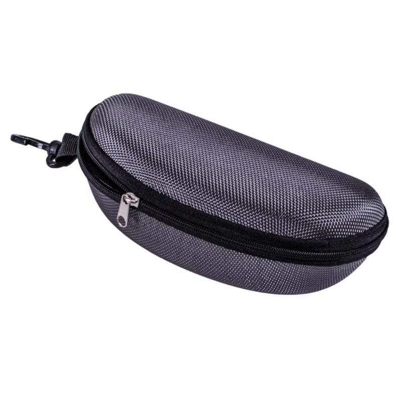 1pc Portable Sunglasses Case Protector Oxford Cloth Hard EVA Zippered Eyeglasses Case with Carabiner Unisex Eyewear Accessories