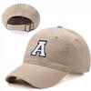 Initial Letter A-Z Embroidered Khaki Baseball Cap for Women Men Fashion Adjustable Soft Cotton Dad Hat Unisex Classic Golf Caps