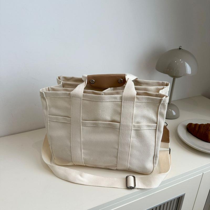 Multi-grid Mother and Baby Large-capacity Out Canvas Bag Handbag Messenger Bag Tote Bag Multi-compartment Bag