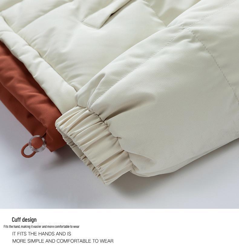 Men's Faux Two-Piece Hooded Cotton Jacket - Thick, Loose Winter Jacket for Men and Women