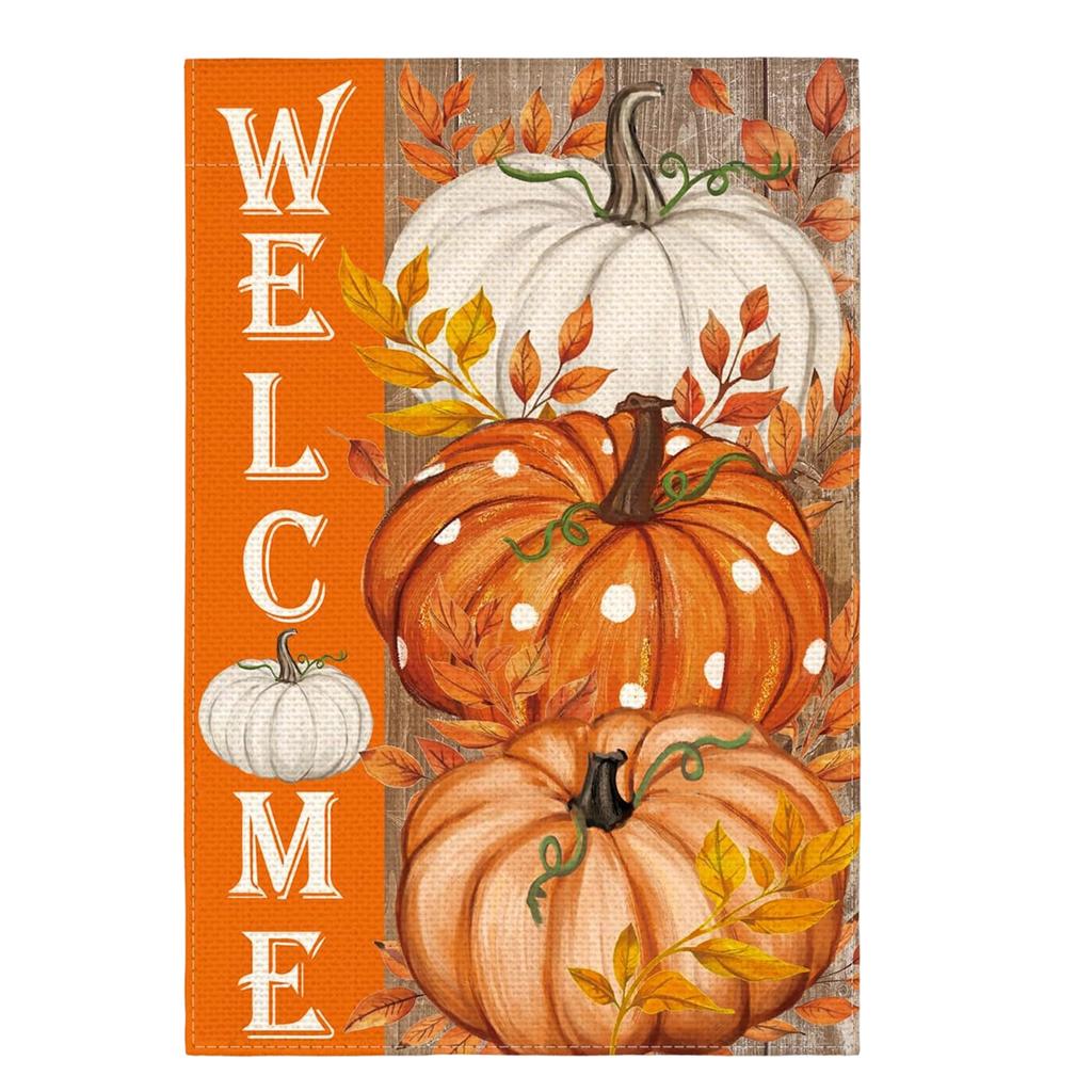Autumn Harvest Garden Flag Double Sided Printed 45x30cm Thanksgiving Fall Seasonal Outdoor Yard Decoration Flag