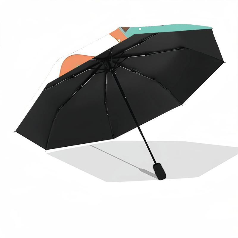 1pc Winter Fox One Umbrella  a Plastic Hle, Compact  Stylish, with a Vibrant Cartoon Pattern, Perfect  Home, Travel