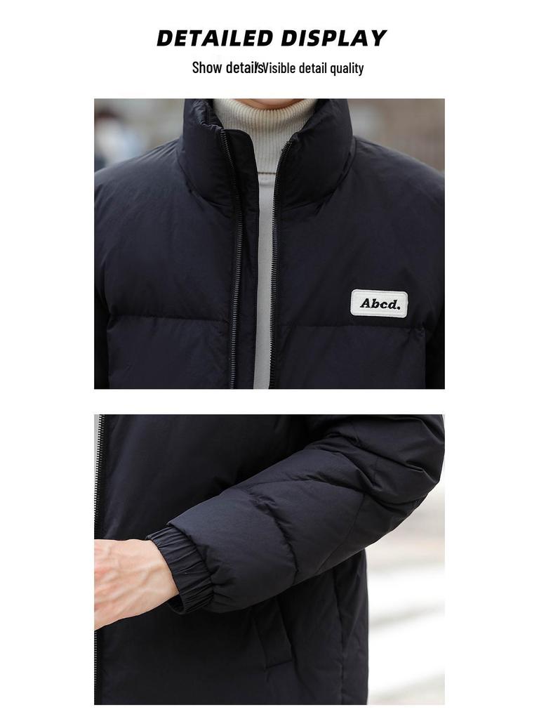 Men's 2025 Trendy Korean Style Winter Down Jacket - Lightweight, Thickened, Stand Collar Warm Outerwear