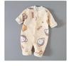 Coral Fleece Flannel Romper: Thick Velvet Homewear for Babies - Autumn/Winter