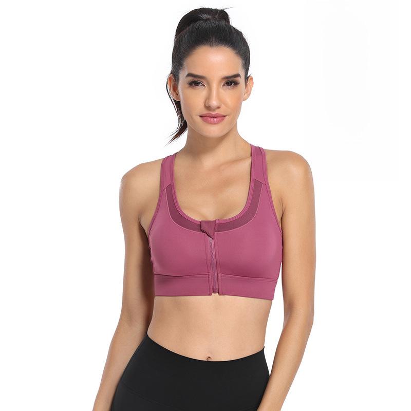 Zipper Shockproof Sports Bra: Stylish, Supportive Yoga Underwear for Women with Large Busts
