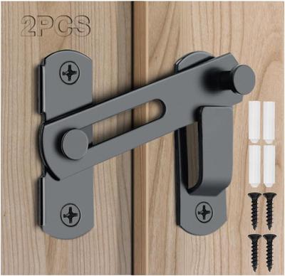 Black Door Buckle, Stainless Steel Bolt Iron Cage Bolt Lock Modern and Simple Pet Cage Door Barn Sliding Door Locked Door Buckle