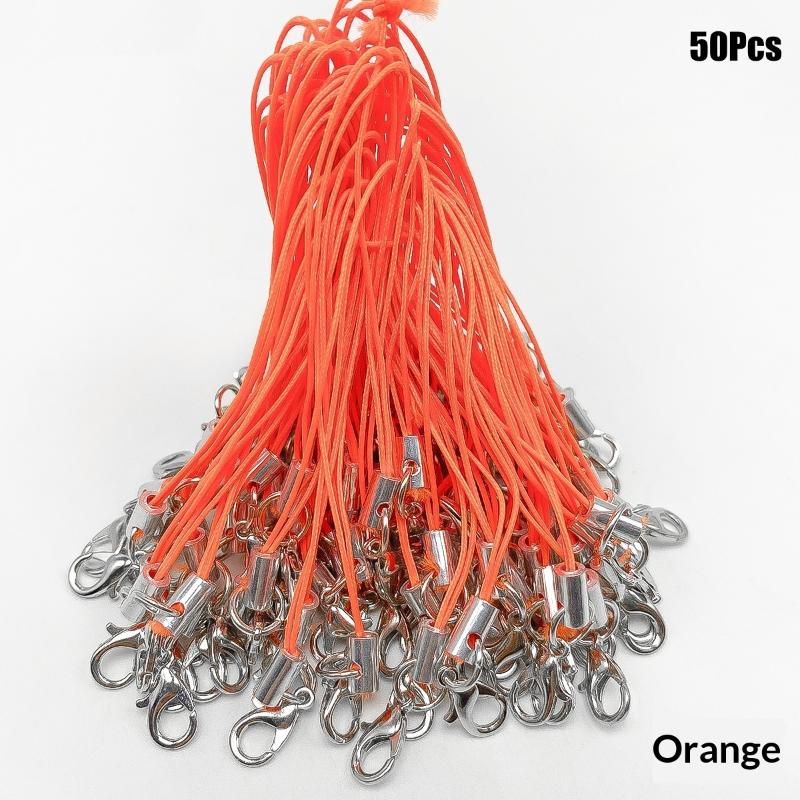 50Pcs Polyester Cord Lobster Clasp Cell Phone Lanyard Cords For Keychain Crafts Handmade Phone Rope Toys Diy Jewelry Making