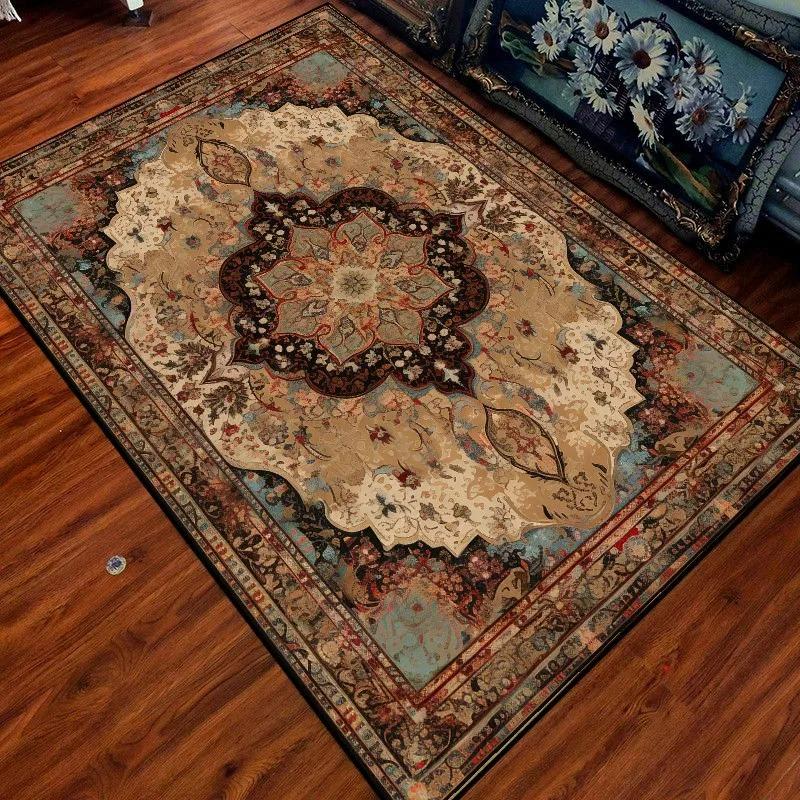 Persian Crystal Pile Moroccan Carpet Living Room Bedroom Full Vintage Ethnic Style Carpet