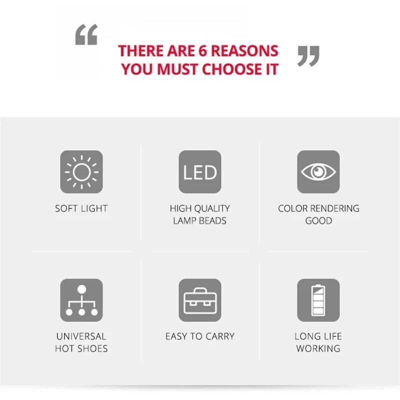 Mini Tragbares Aufhelllicht LED Videoleuchte Fotografie Beleuchtung Handy Selfie Livestreaming Aufhelllampe Kaltes und Warmes Vlog Licht