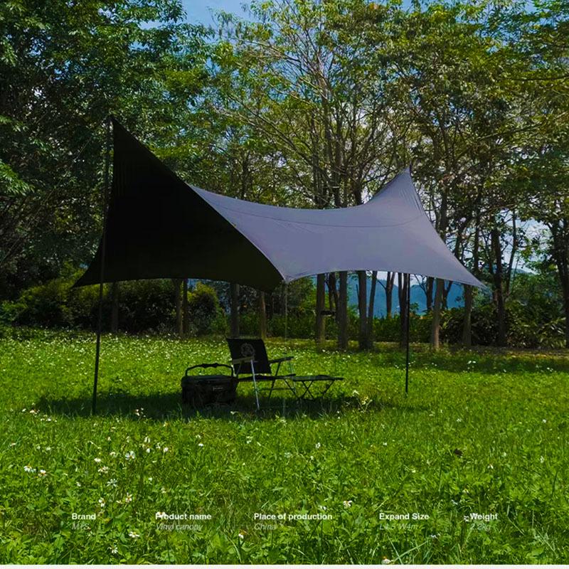 Heavy-Duty Black Oxford Cloth Tarp: Portable, Rainproof, Sunshade for Outdoor Camping, Picnic, Beach, Courtyard