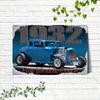 Retro Car Metal Tin Sign Vintage Garage Wall Decor