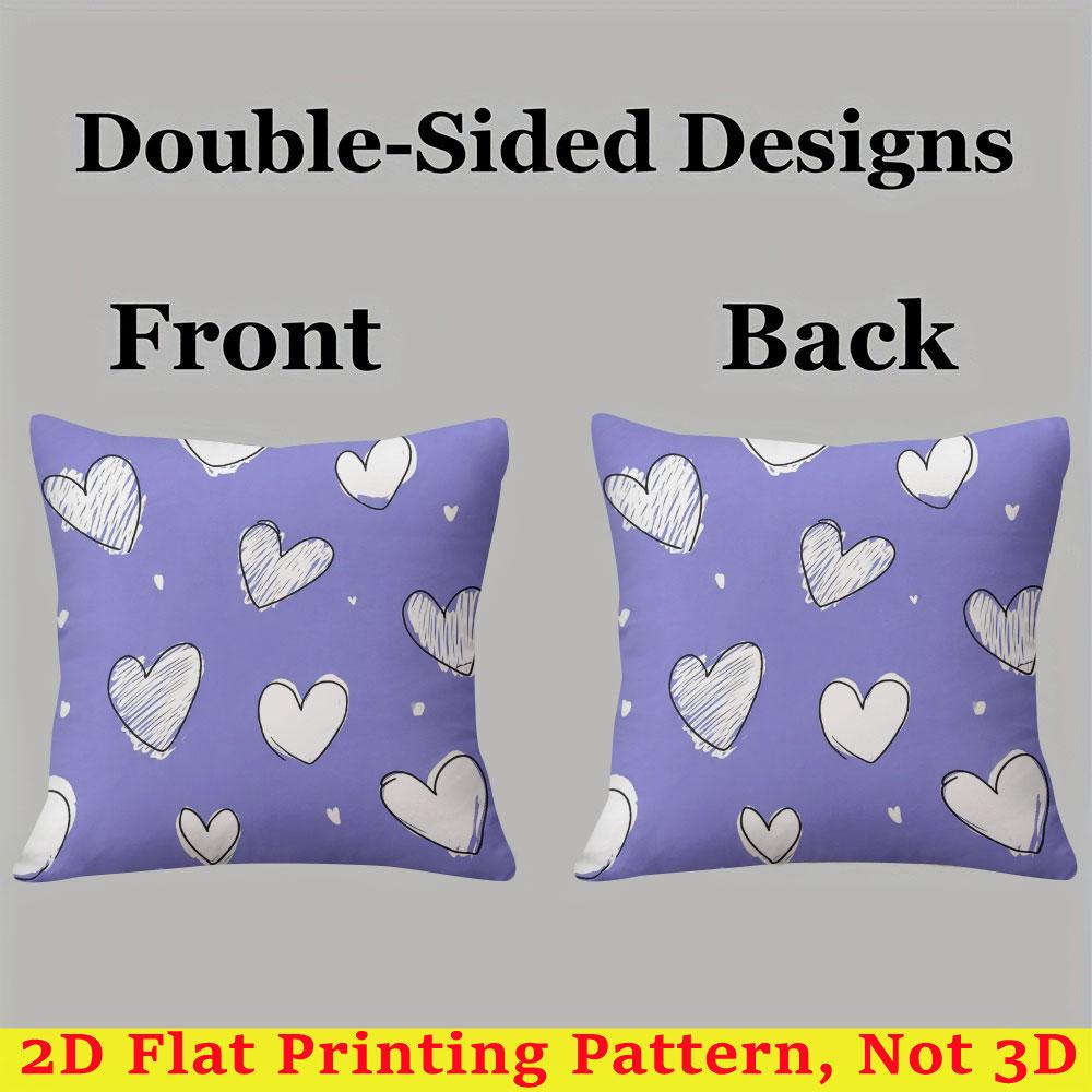 Lavender Heart square Jacquard Pillow Cover for Sofa Office Waist Cushion Cover Home Decorative Pillowcase