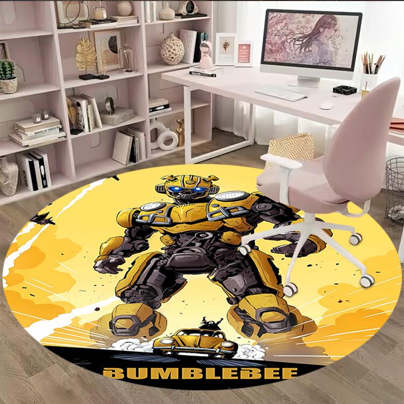 1pc Bumblebee1 Print Round Carpet Chair Round Carpet Suitable for Bedroom Living Room Home Decorative Carpet