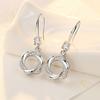 New 925 Sterling Silver Earrings for Women Original Charm Double Hoop Earrings Pave CZ Fine Engagement Anniversary Jewelry Gift