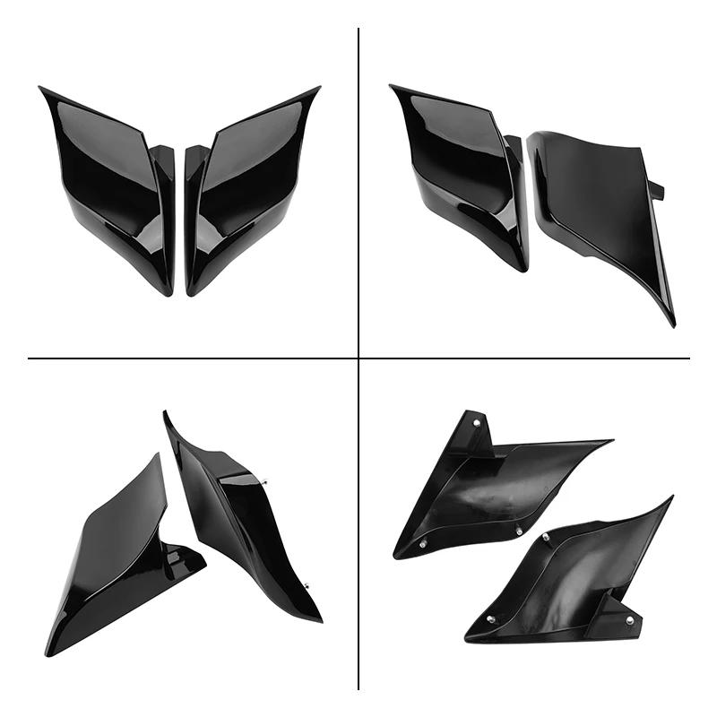Motorcycle Black Stretched Extended Side Covers Panels ABS Plastic For Harley Touring Electra Street Glide Road King 2014-2025