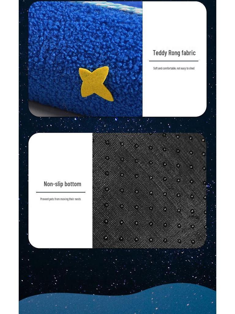 Durable Starry Sky Cat Bed & Scratching Board: Large Oval All-Season Toy
