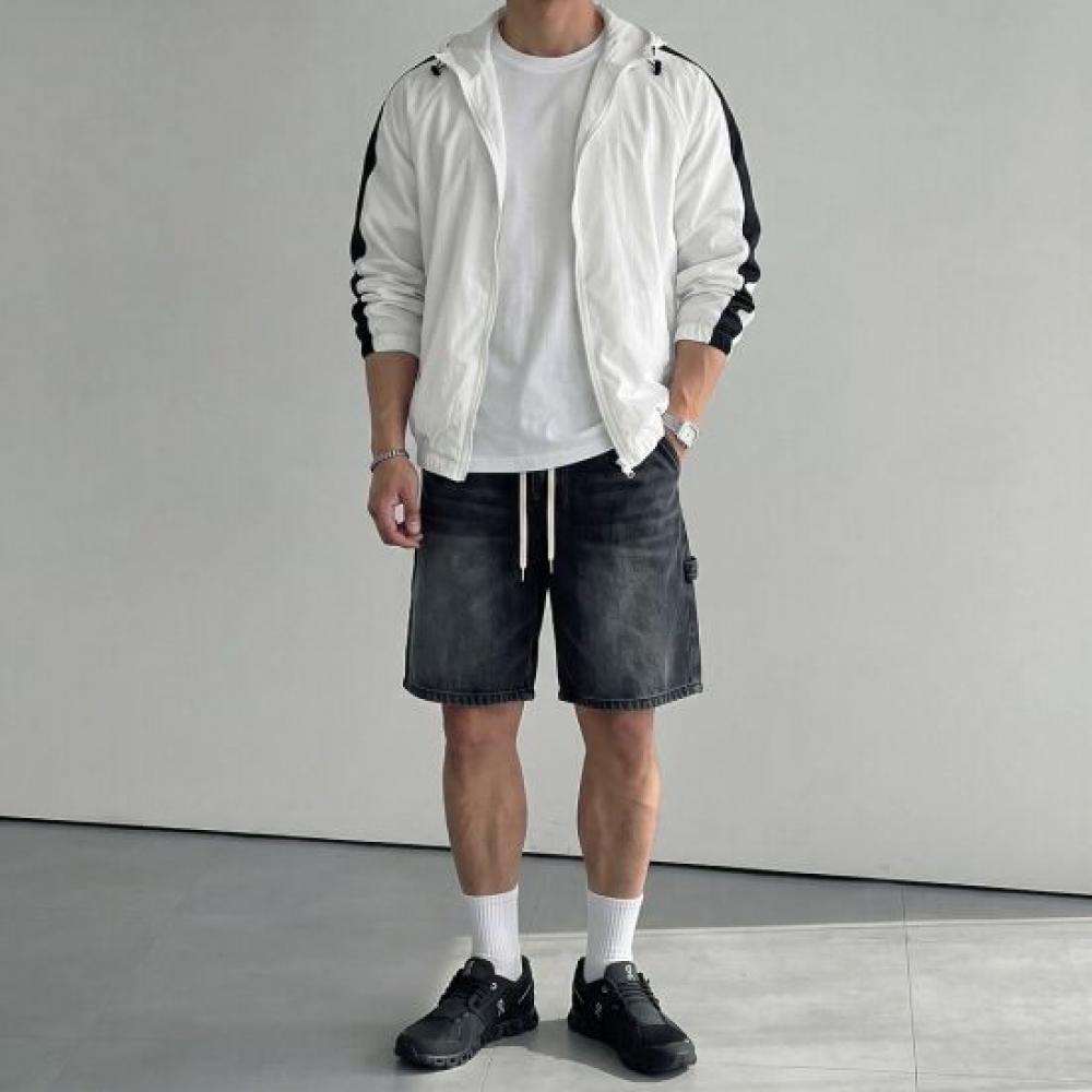 Onl Men S Hooded Bicolor Cropped Jacket