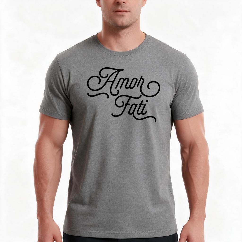 Amor Fati Nietzsche Tshirt Summer Casual Cotton Tee Oversized Streetwear Tops Vintage Graphic Print Unisex Unisex Unisex
