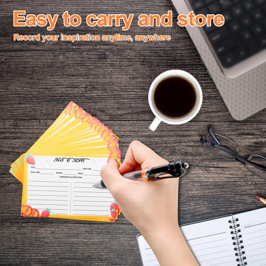 100 Sheets Recipe Cards Set Thickened 16x11cm Double Sided Blank Recipe Cards Dining Room Wedding Party Table Decor Recipe Cards