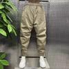2023 Spring Men's Trendy Buttoned Splicing Harem Pants - Casual, Solid Color, Loose Fit