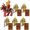 MOC Medieval Lion King Castle Knight Building Blocks Figure Accessories War Horse Cavalry Warrior Crusaders Toy Gift Bricks N029