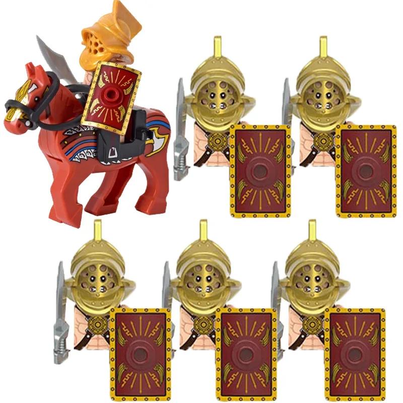 MOC Medieval Lion King Castle Knight Building Blocks Figure Accessories War Horse Cavalry Warrior Crusaders Toy Gift Bricks N029