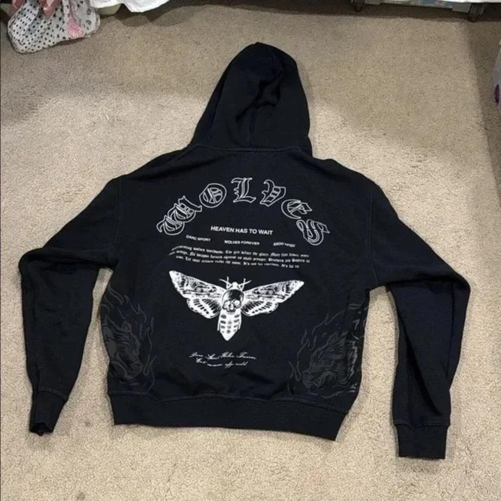Y2k Anime Sports Print Hoodies Women Sweatshirt Oversized Hoodie High Quality Cotton Casual Top Goth Streetwear Women Clothing