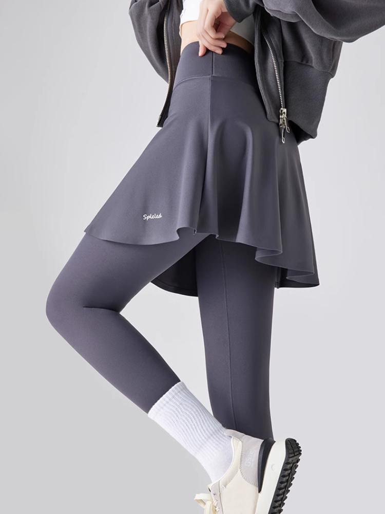 Fleece Leggings Herbst Winter A-Rock Warm Gefälschte Zweiteilige Shark Hosen Frauen Hohe Taille Sport Yoga Nahtlose Leggings