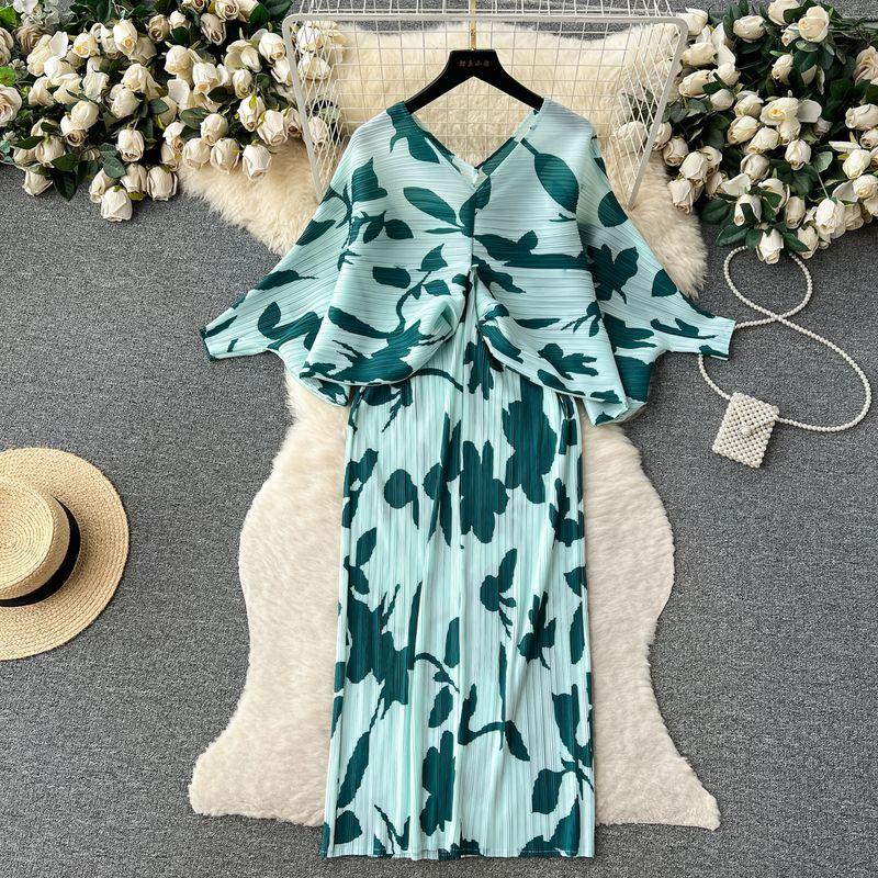 

Ruched Fashion Summer Niche Style Socialite Print Dress Pattern 15 All yards