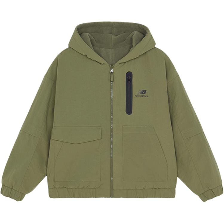 New Balance Jackets Women s Army Green Hooded Moderate Other AWJ13319-OLG S