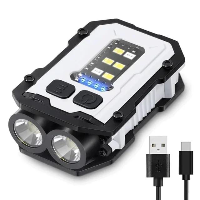 Multi-function Mini LED COB Flashlight Dual Light Source Super Bright Portable Torch Type-C Rechargable Camping Emergency Lamp