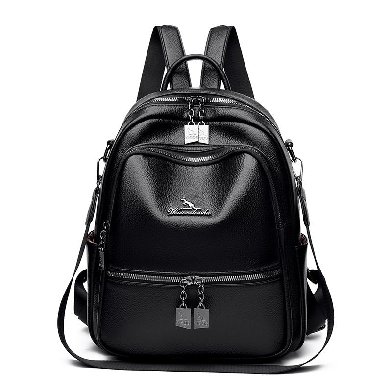 PU Backpack Women's Commuter Backpack Large Capacity Student Schoolbag Multi-function Shoulder Bag