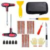 Tubeless Tire Repair Kit with Rubber Strips & Tools for Car Motorcycle - Emergency Puncture Plug Set for Auto Bike Garage