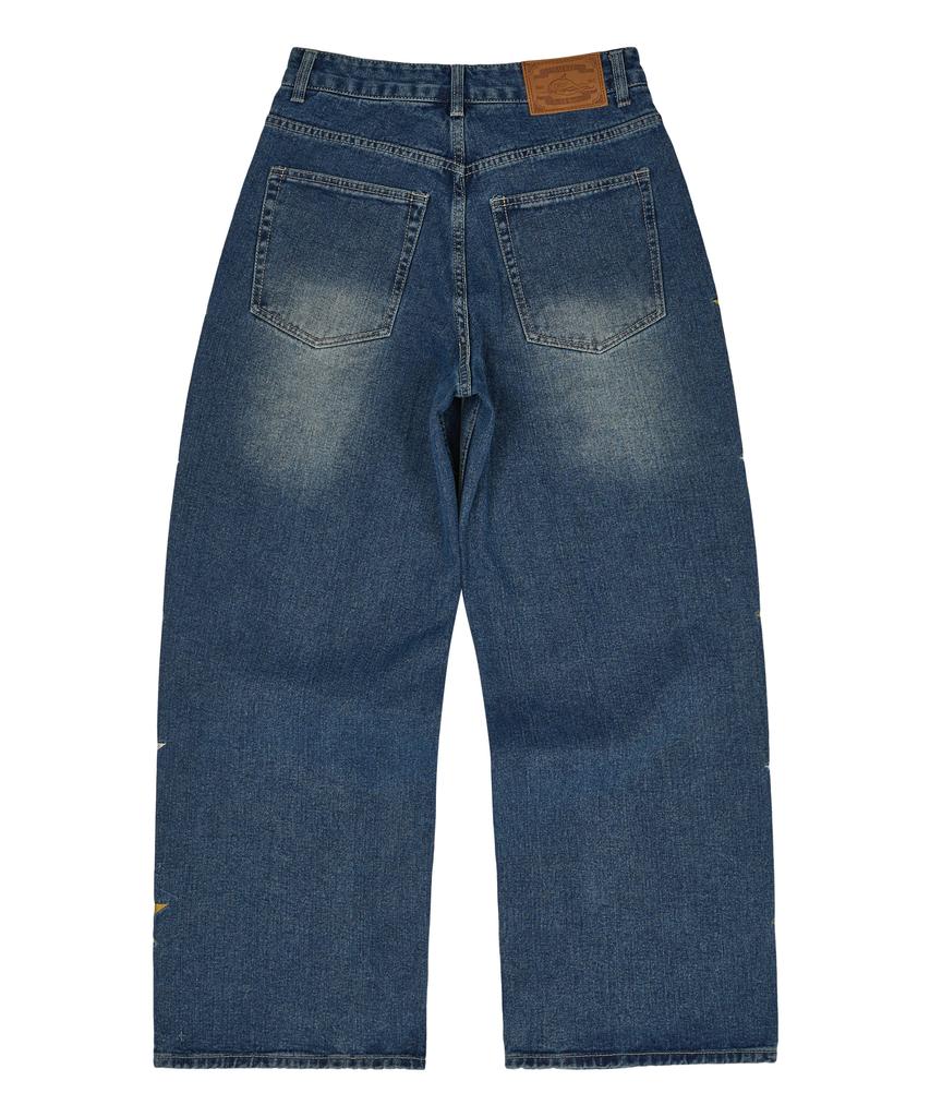Pantaloni in Denim WAIKEI a Stelle Blu Medio