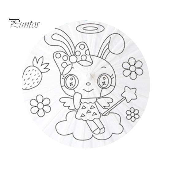 27/41CM DIY Hand-Painting Paper Umbrella Chinese Style Decorative Oil-paper Umbrella with Wooden Handle Kids Coloring Oriental Umbrella Crafts