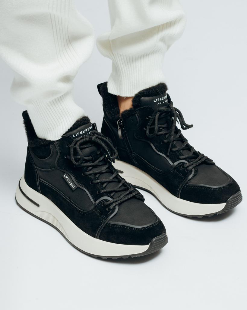 Winter Sneakers Lifexpert 80453 36 Black Nubuck Suede Wool
